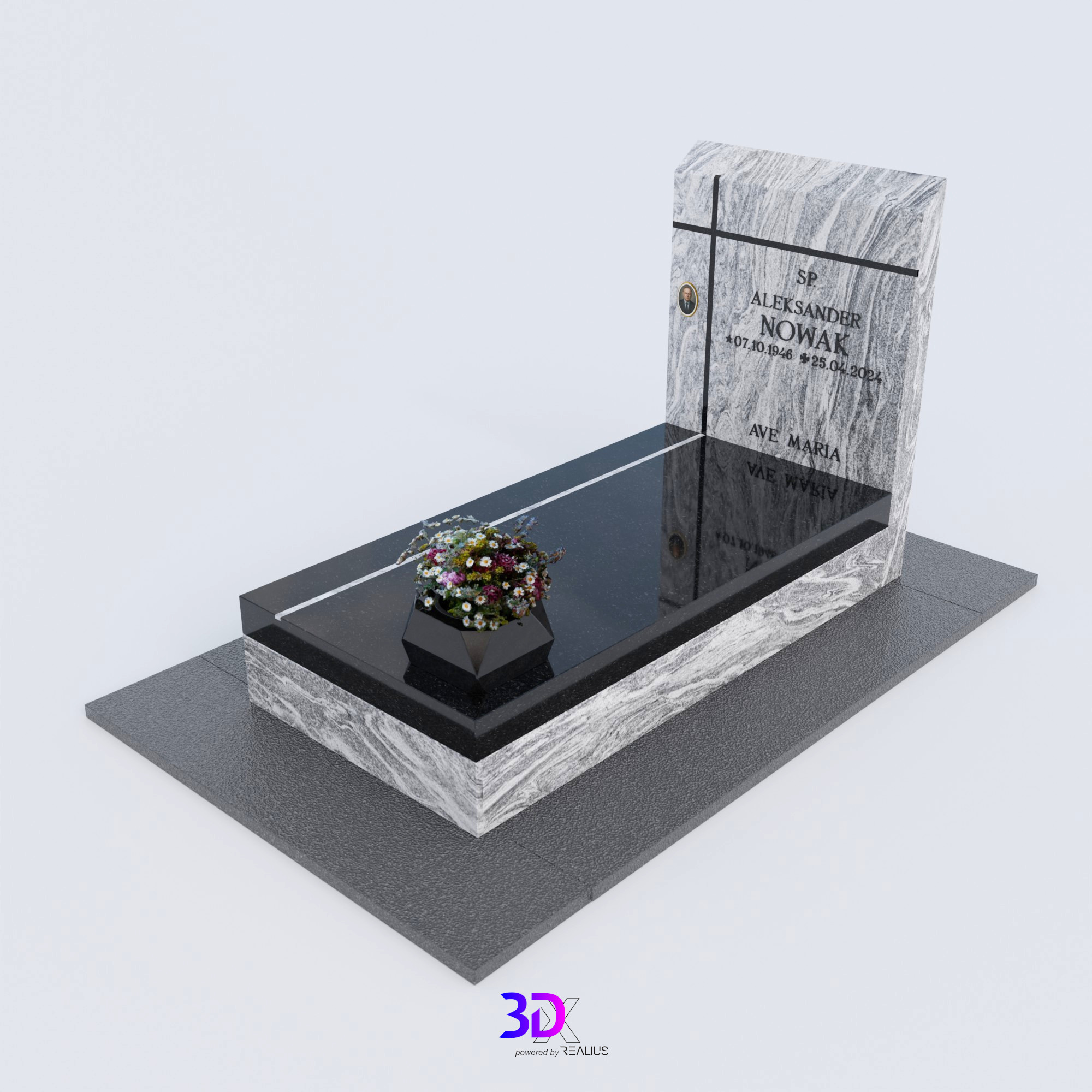 Single granite headstone